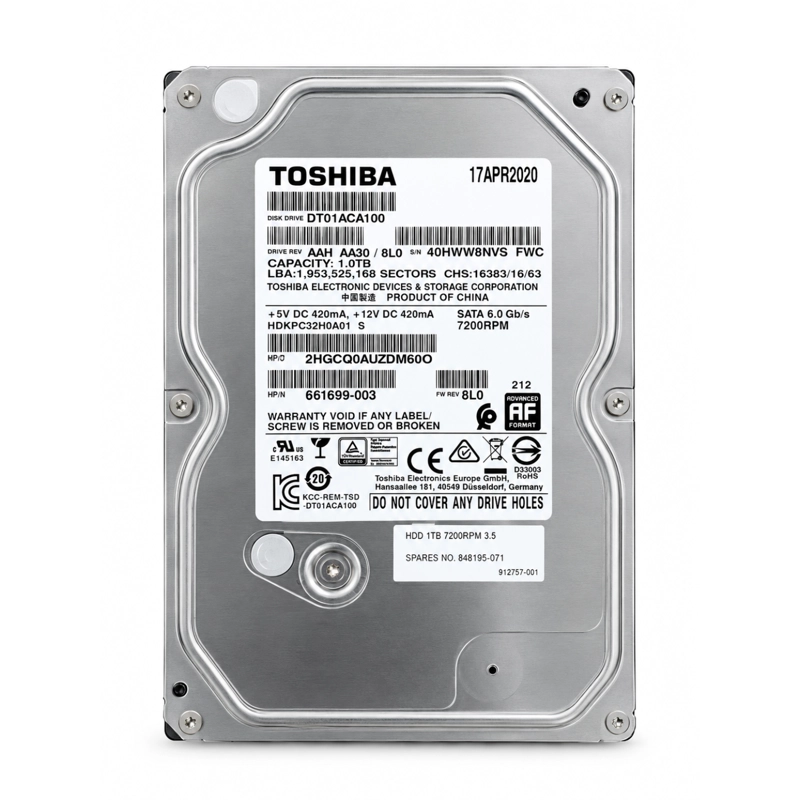 DISCO DURO TOSHIBA 1TB HDD | 3.5' 7200 RPM | REFURBISHED - 1