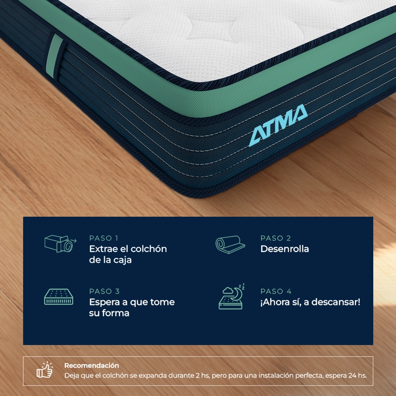 COLCHON DE ESPUMA ATMA ONE 2 PLAZAS 150X190 CM - 7