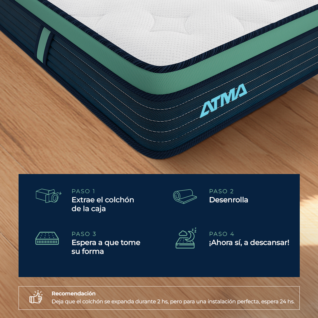 COLCHON DE ESPUMA ATMA ONE 2 PLAZAS 150X190 CM - 7