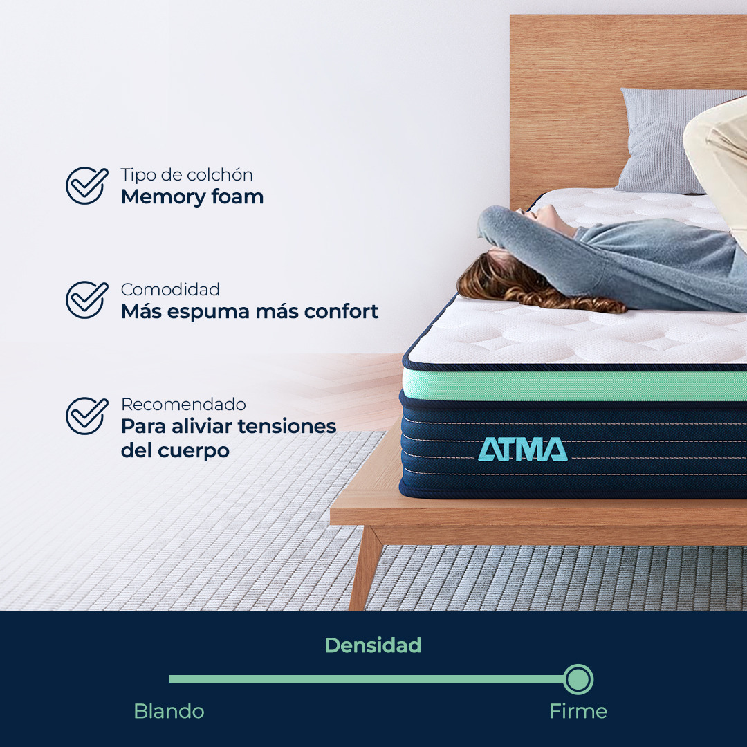 COLCHON DE ESPUMA ATMA ONE 2 PLAZAS 150X190 CM - 9