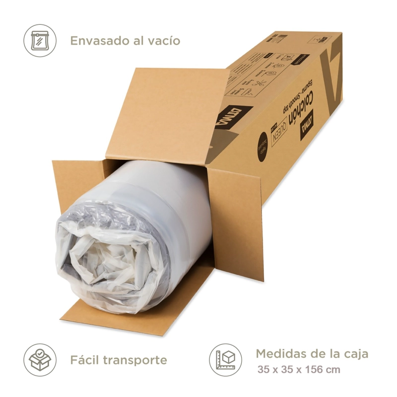 ATMA COLCHON SMOOTH TOP 2 PLAZAS 29 CM ORTOPE DICO BLANCO - 6
