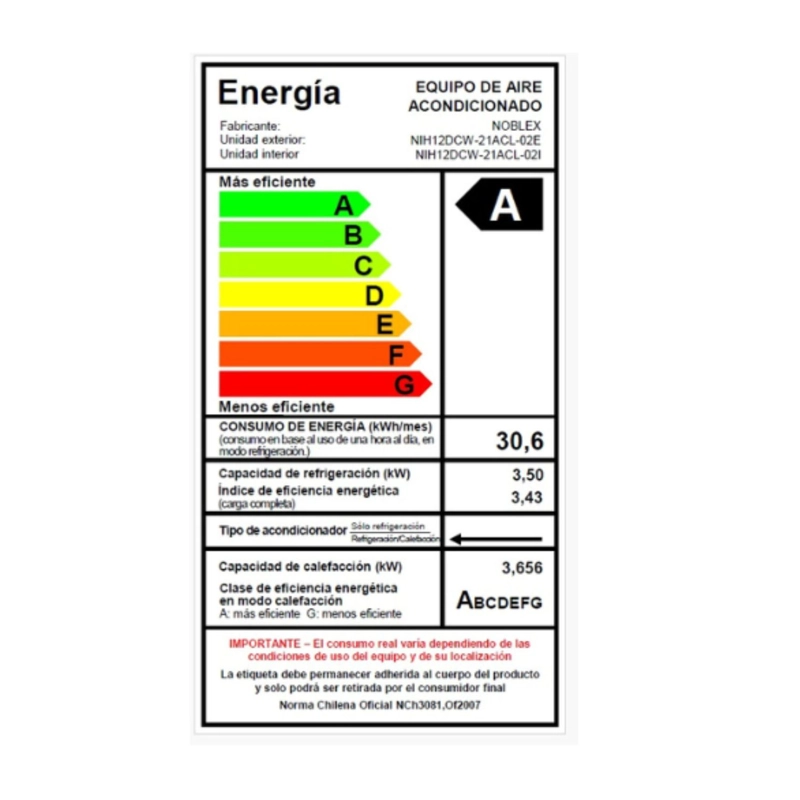 AIRE ACONDICIONADO SPLIT 12000 BTU WIFI INVERTER FRÍO-CALOR - 8