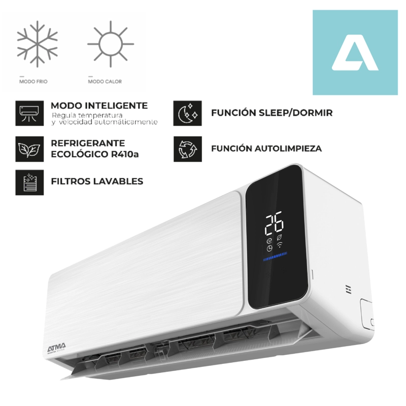 ATMA AIRE ACONDICIONADO SPLIT INVERTER FRÍO CALOR 12000BTU BLANCO - 4