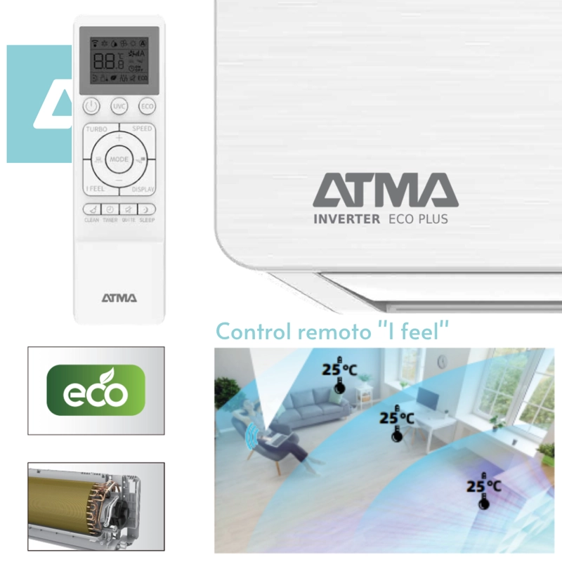ATMA AIRE ACONDICIONADO SPLIT INVERTER FRÍO CALOR 12000BTU BLANCO - 6