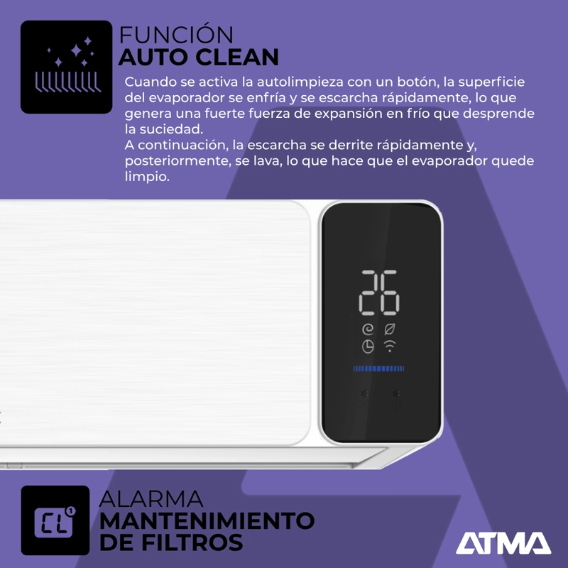 AIRE ACONDICIONADO ATMA SPLIT FRIO CALOR 24000BTU - 7