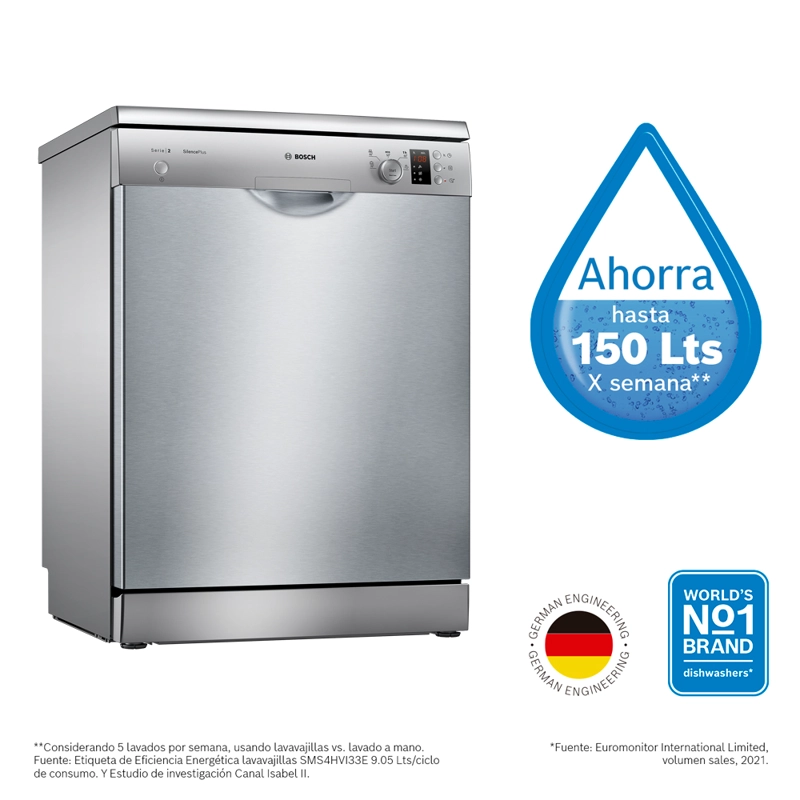 LAVAVAJILLAS 12 CUBIERTOS SMS25AI05E SILENCE PLUS INOX SERIE 2 - 6