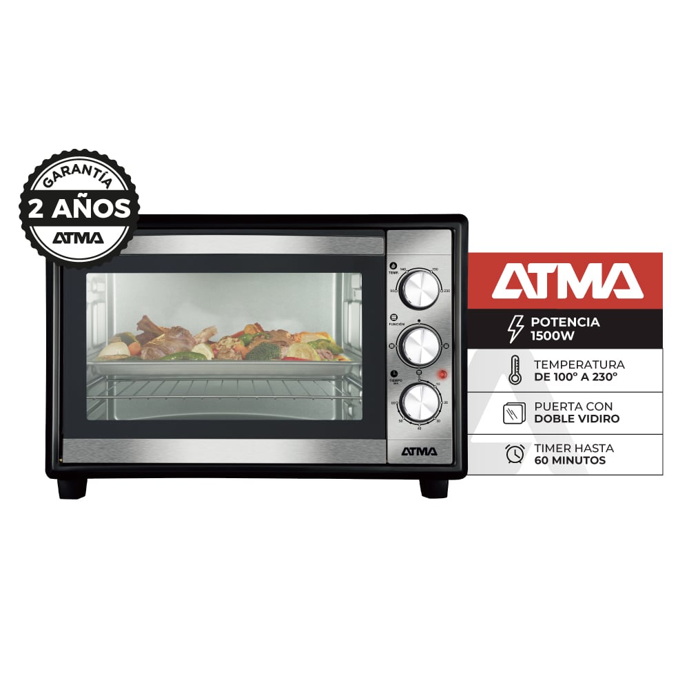 HORNO ELE CTRICO DE MESA ATMA CON GRILL 30L 1500W - 3