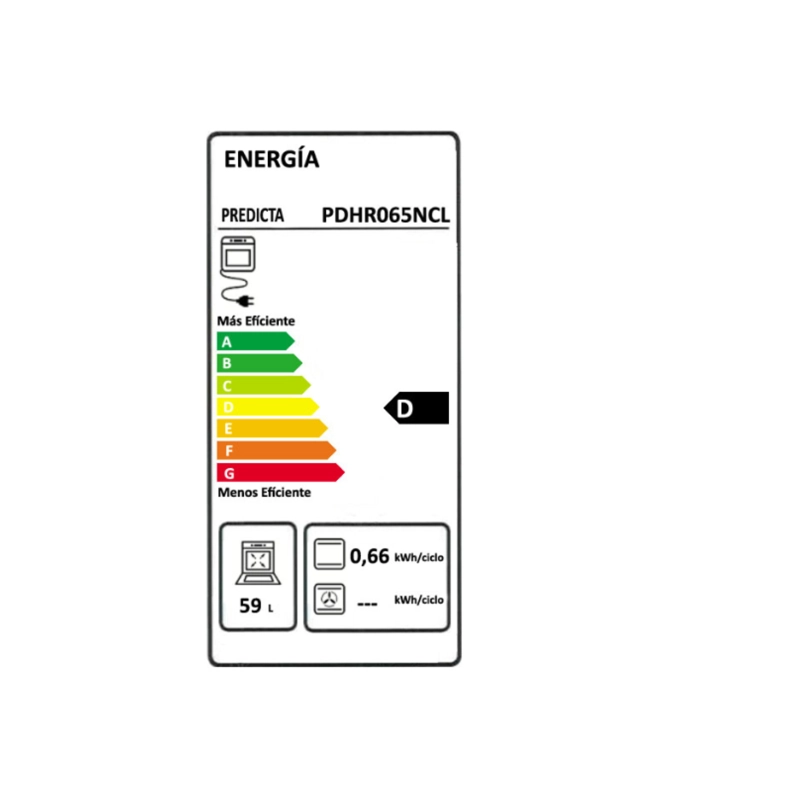 HORNO EMPOTRABLE PREDICTA PDHR065NCL MULTIFUNCION 65L NEGRO - 5