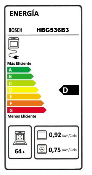 HORNO EMPOTRABLE BOSCH HBG536EB3 71L SERIE 6 NEGRO - 8