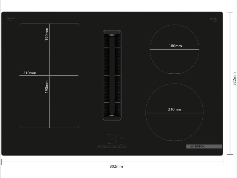 ENCIMERA DE INDUCCION CON EXTRACTOR INTEGRADO BOSCH SERIE 4 - 5