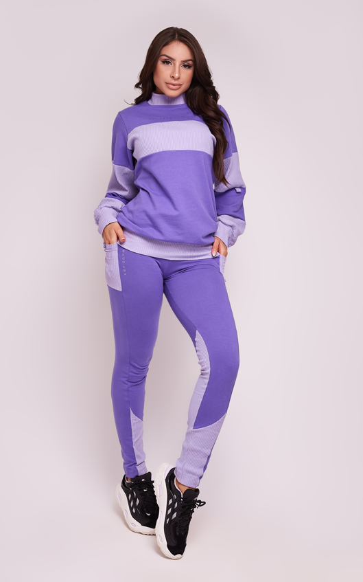 CONJUNTO MUJER LETSGYM LILA SELF COMFY - 1
