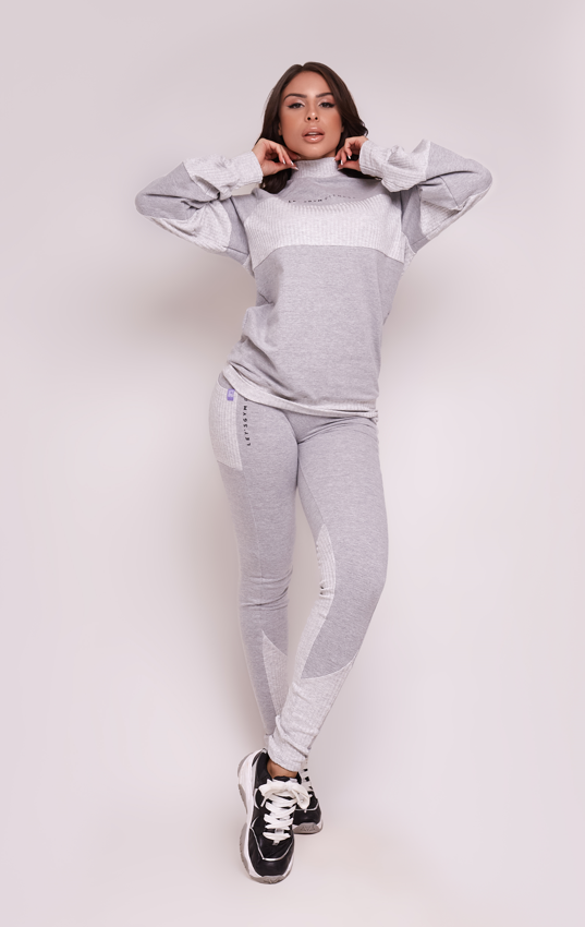 CONJUNTO MUJER LETSGYM GRIS SELF COMFY - 1