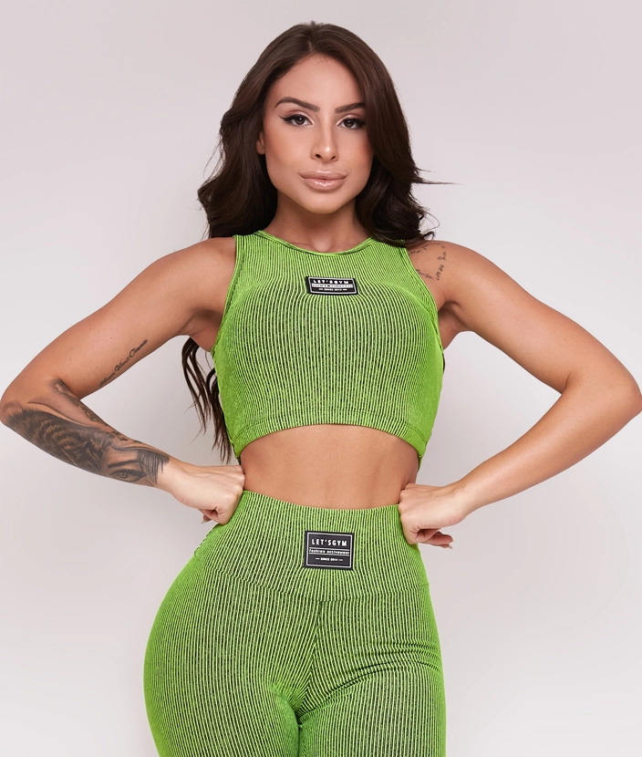 CROP TOP DEPORTIVO LETSGYM 3D RIB - 1