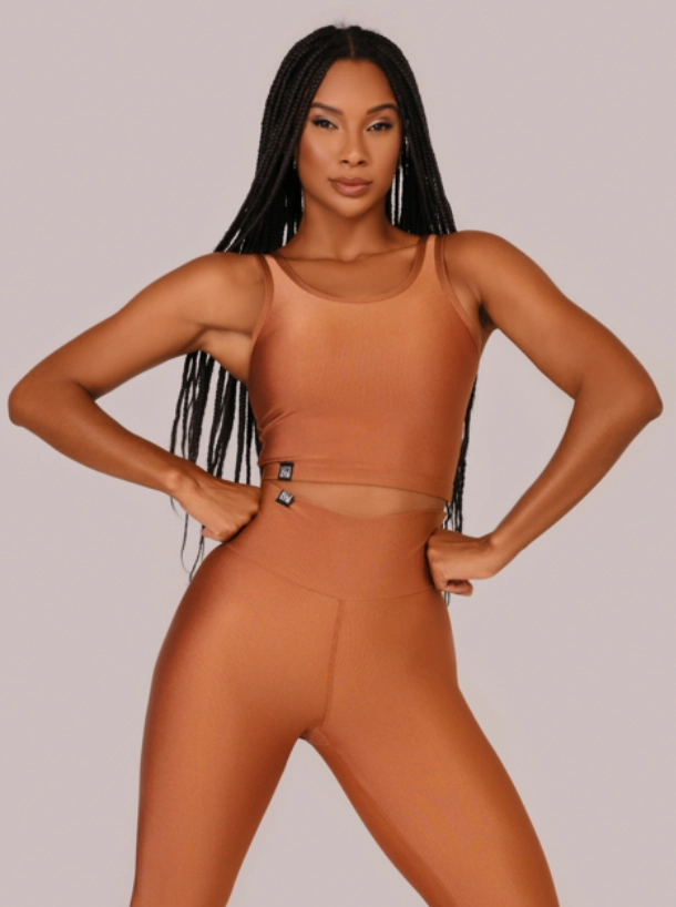 CROP TOP DEPORTIVO GOLD RIB LETSGYM - 1