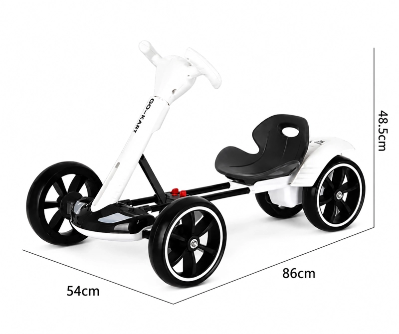 GO KART ELE CTRICO AJUSTABLE CON BLUETOOTH PARA NIÑOS BLANCO - 2