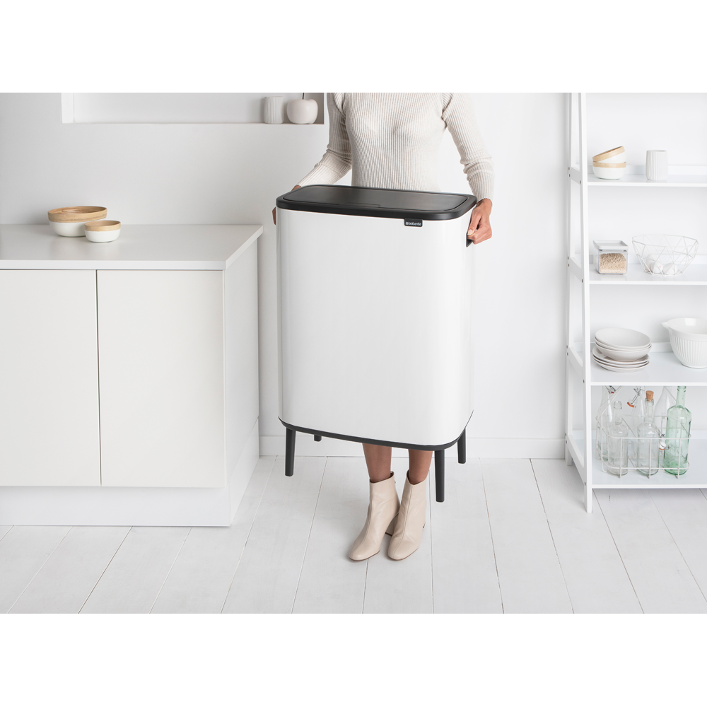 BASURERO BRABANTIA BO TOUCH HI 2 X 30 LT WHITE - 3