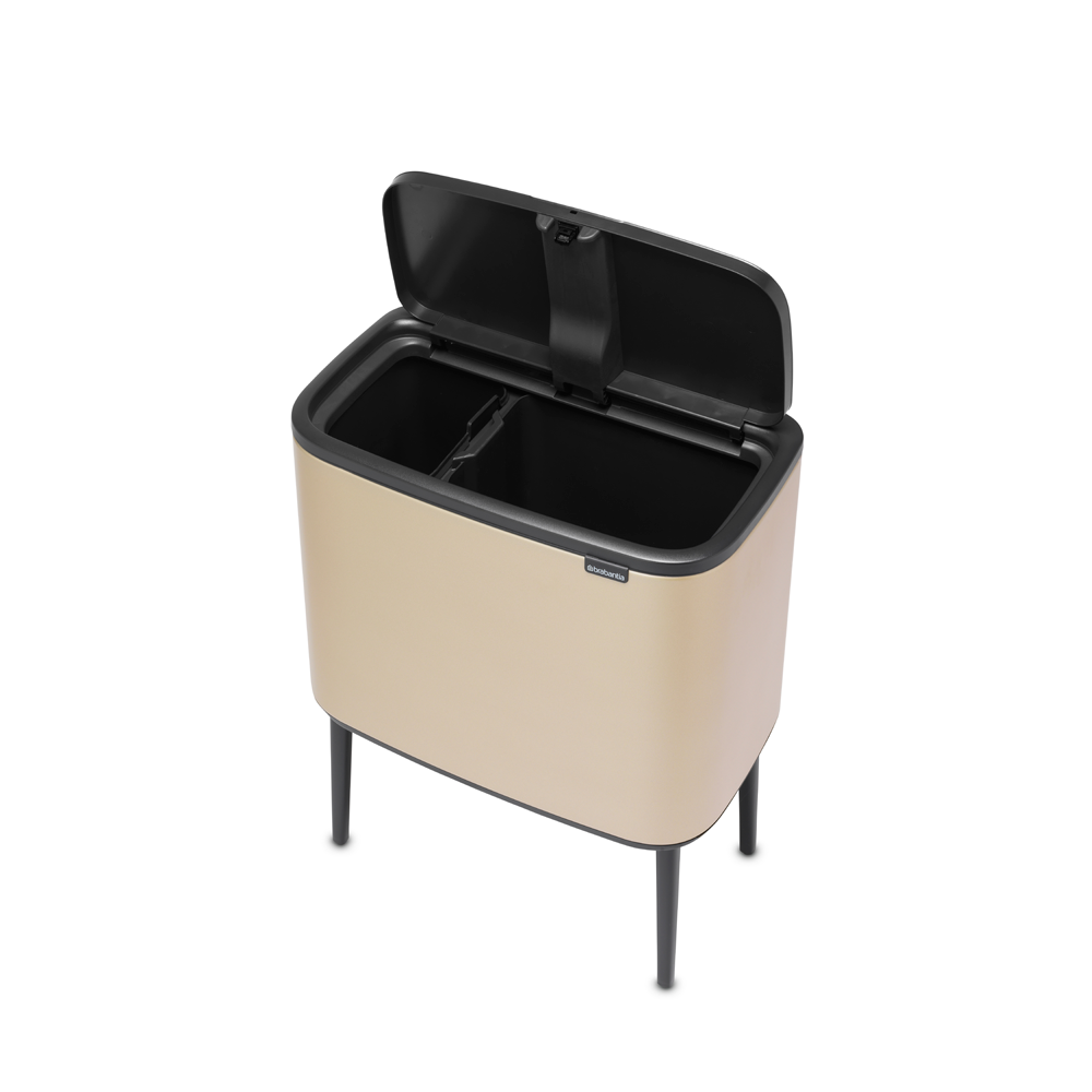 BASURERO BRABANTIA BO TOUCH 11 + 23 LT METALLIC GOLD - 2