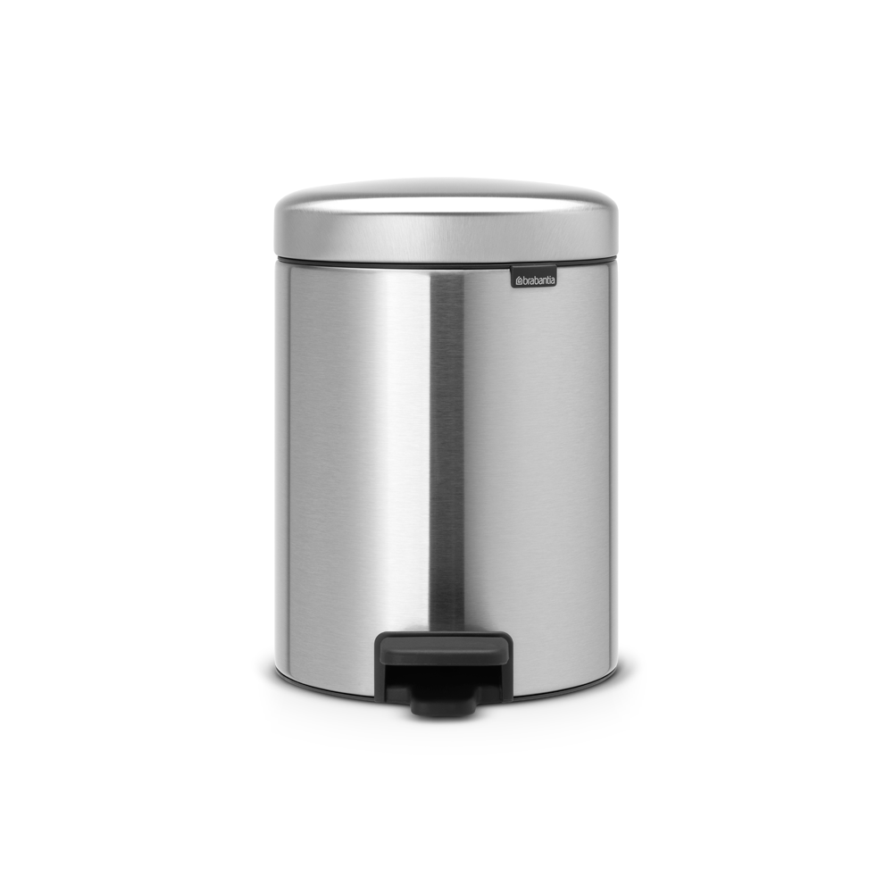 BASURERO BRABANTIA PEDAL NEWICON 5 LT MATT STEEL FINGERPRINT PROOF - 1