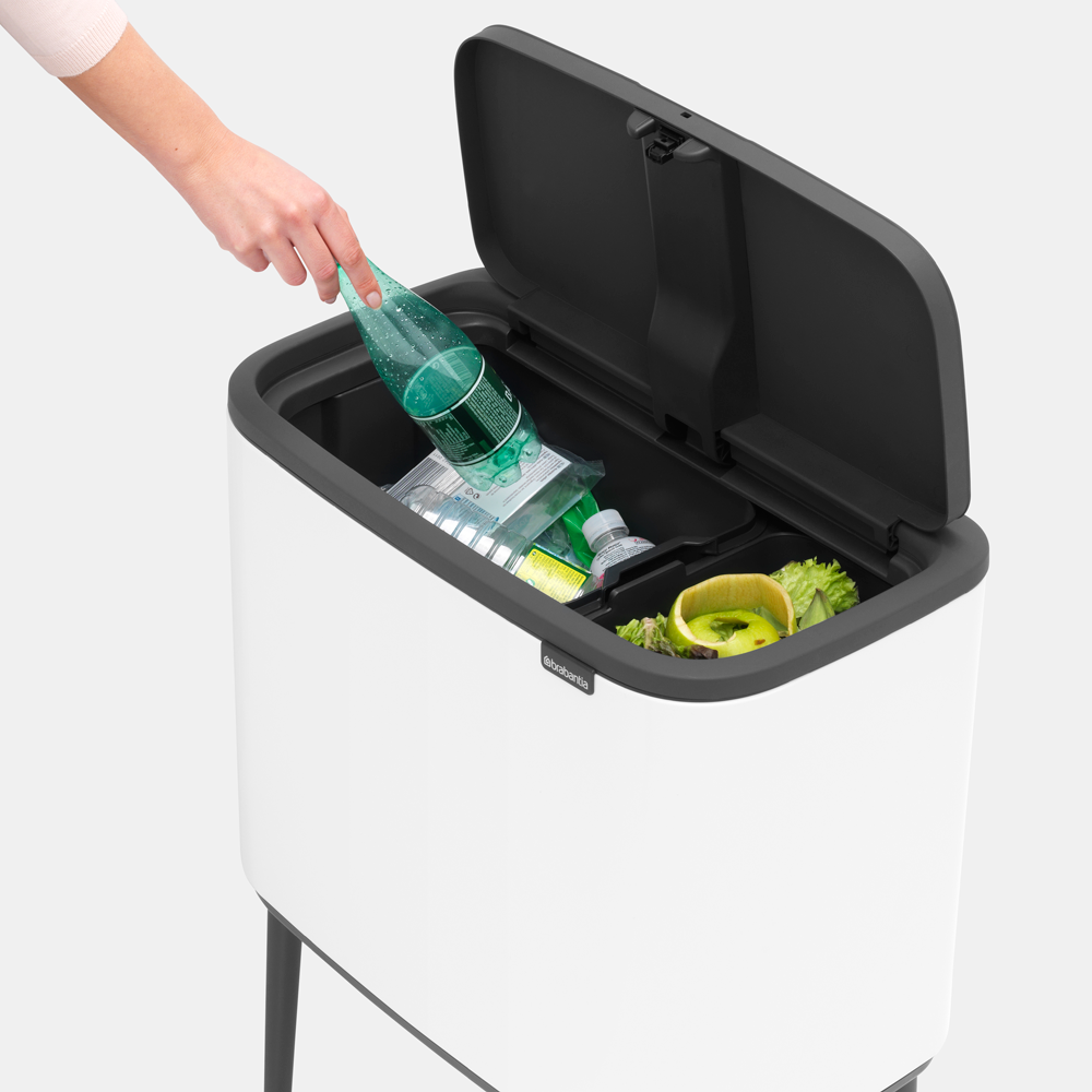BASURERO BRABANTIA BO TOUCH 11 + 23 LT WHITE - 5