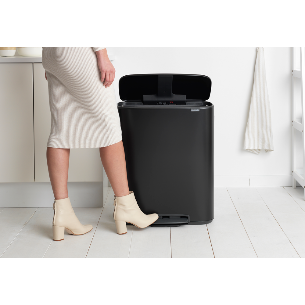 BASURERO BRABANTIA PEDAL BO 2 X 30 LT MATT BLACK - 5