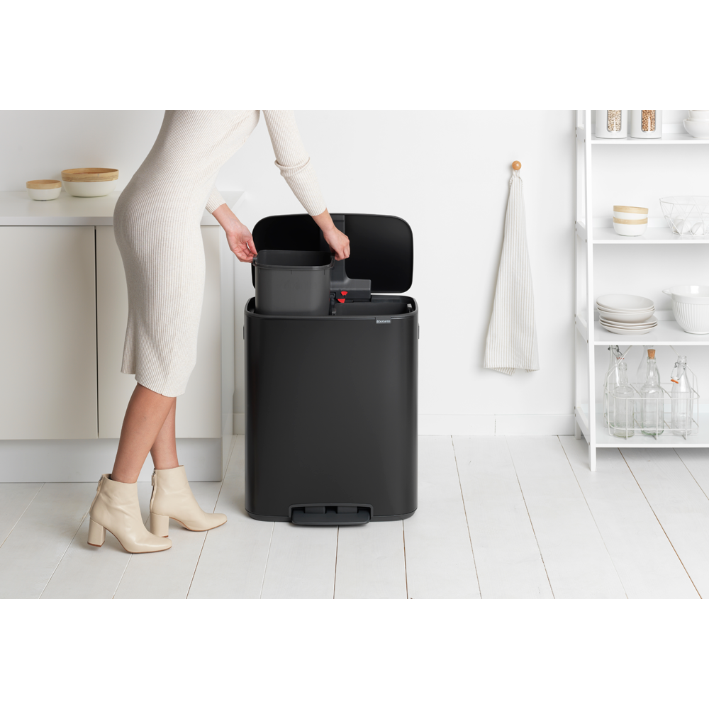 BASURERO BRABANTIA PEDAL BO 2 X 30 LT MATT BLACK - 6