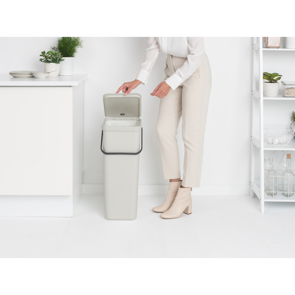 BASURERO BRABANTIA RECICLAJE SORT & GO 40 LT WHITE - 5