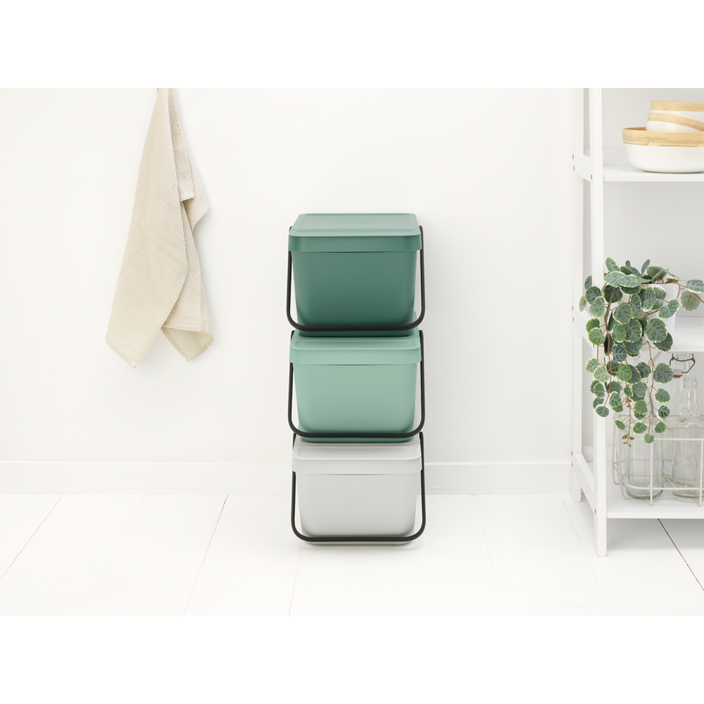 BASURERO BRABANTIA APILABLE SORT & GO 20 LT FIR GREEN - 5