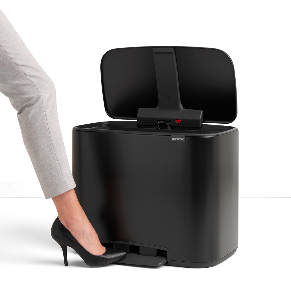 BASURERO BRABANTIA PEDAL BO 3 X 11 LT MATT BLACK - 3