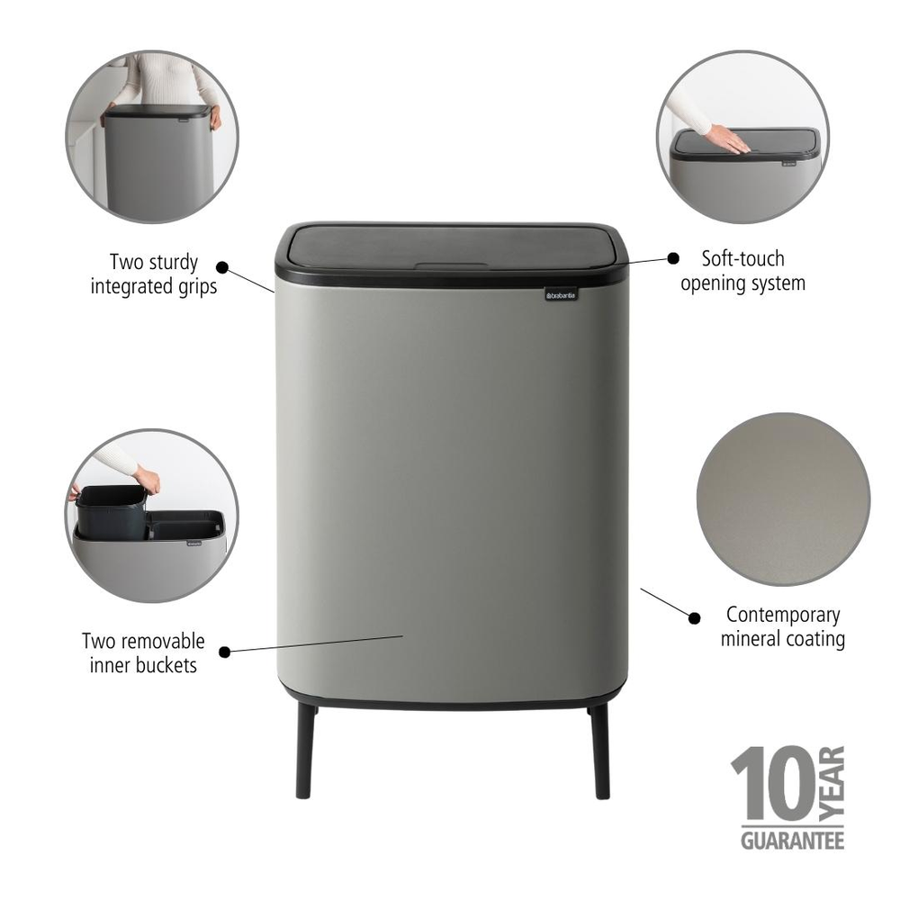 BASURERO BO TOUCH HI 2 X 30 LT LIGHT GREY - 7