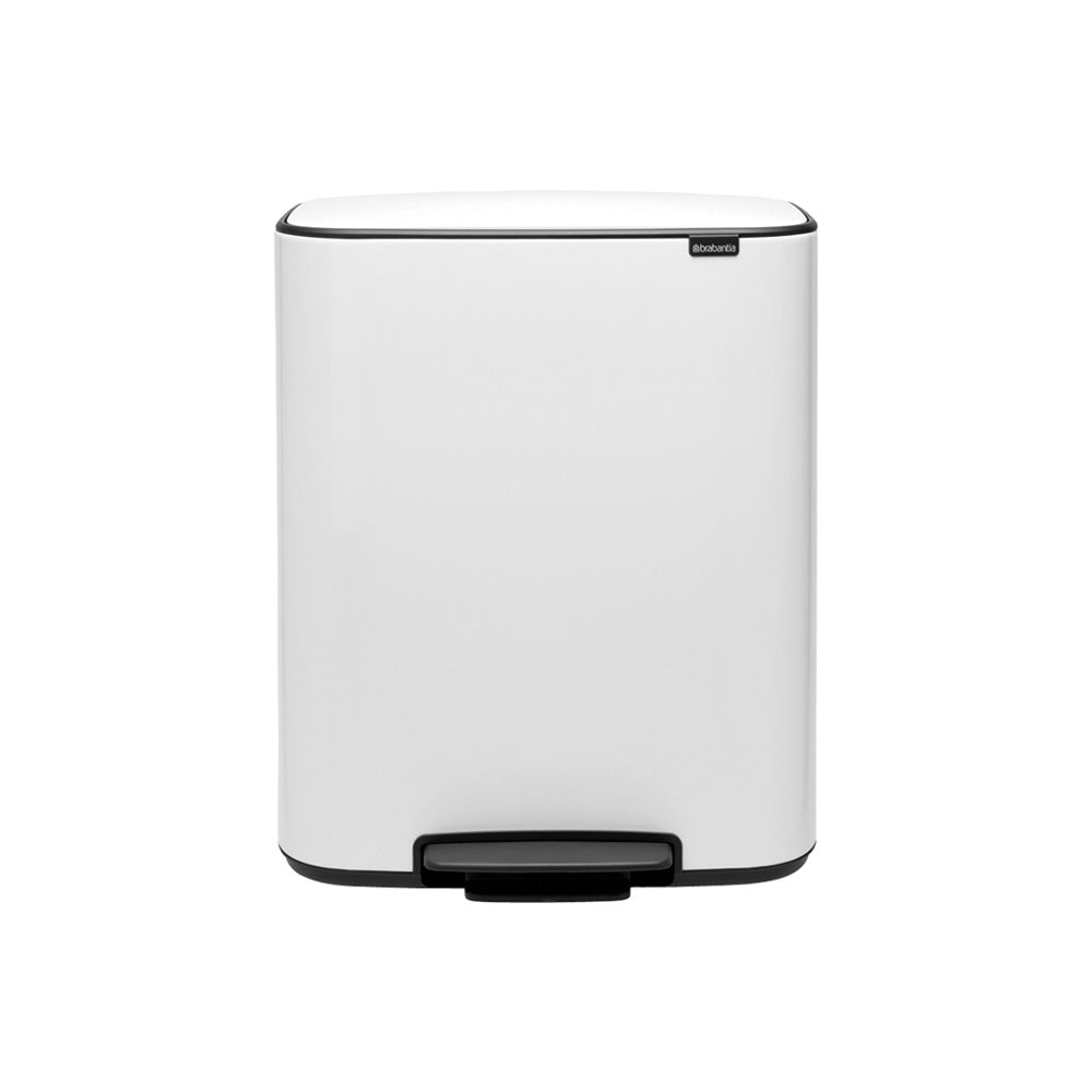 BASURERO BRABANTIA PEDAL BO 2 X 30 LT WHITE - 1