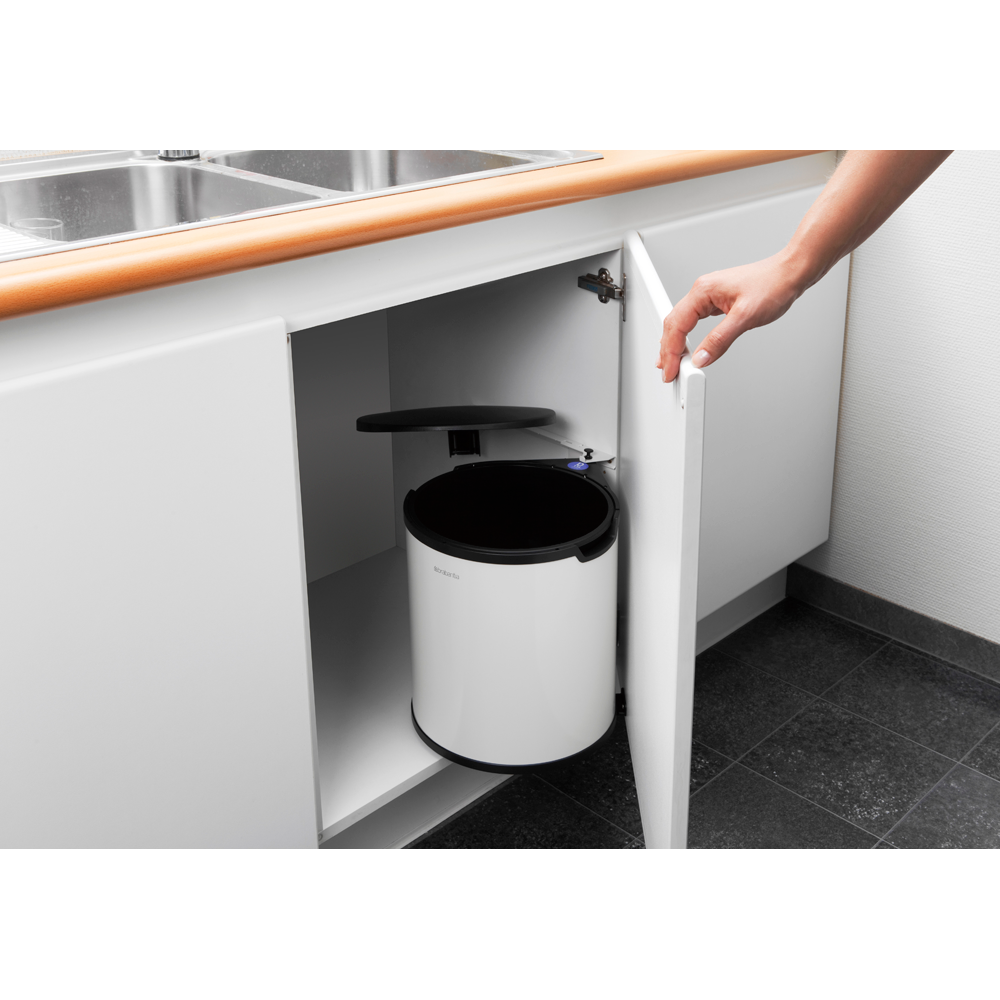 BASURERO BRABANTIA CON SOPORTE PUERTA 15 LT WHITE - 4