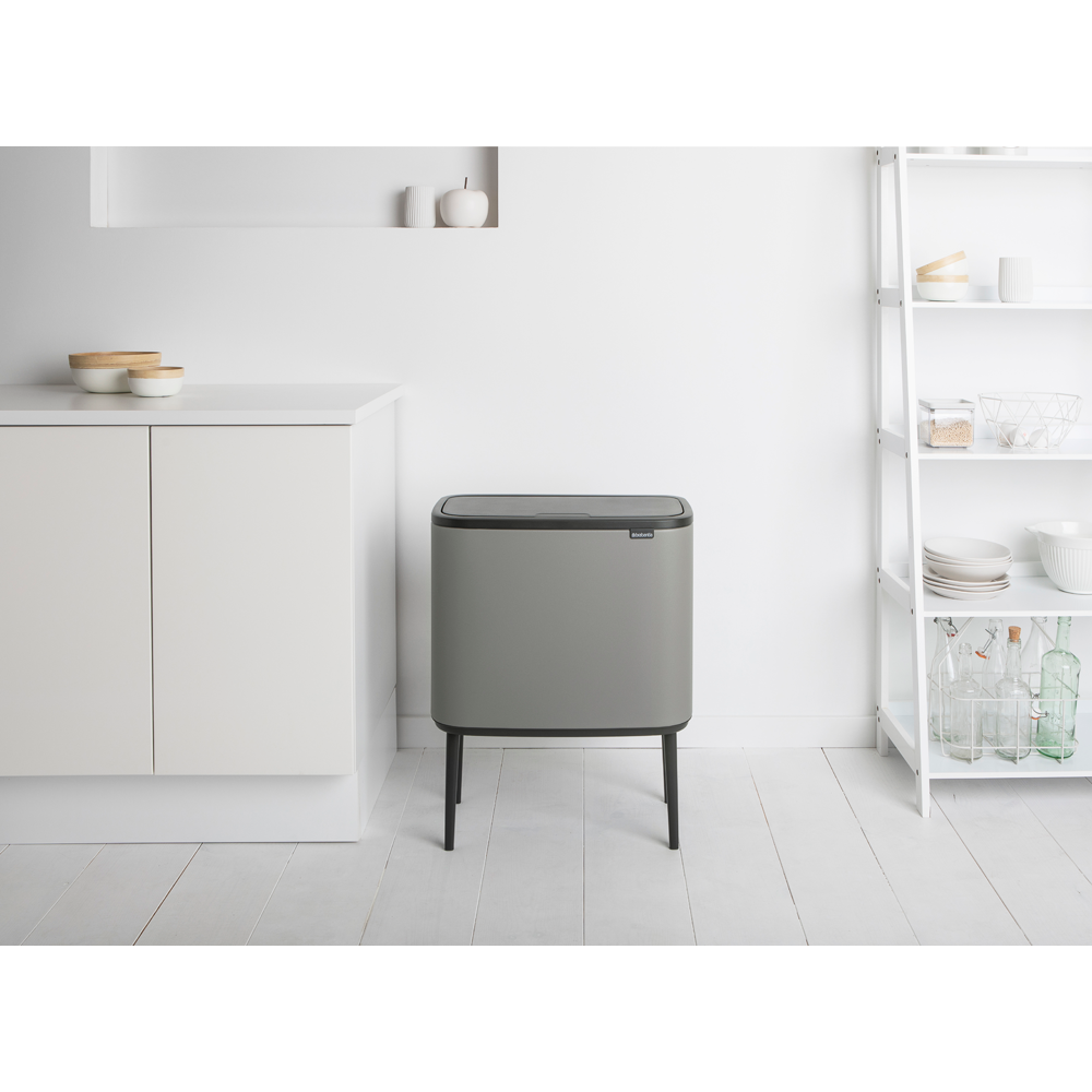 BASURERO BRABANTIA BO TOUCH 36 LT MINERAL CONCRETE GREY - 6