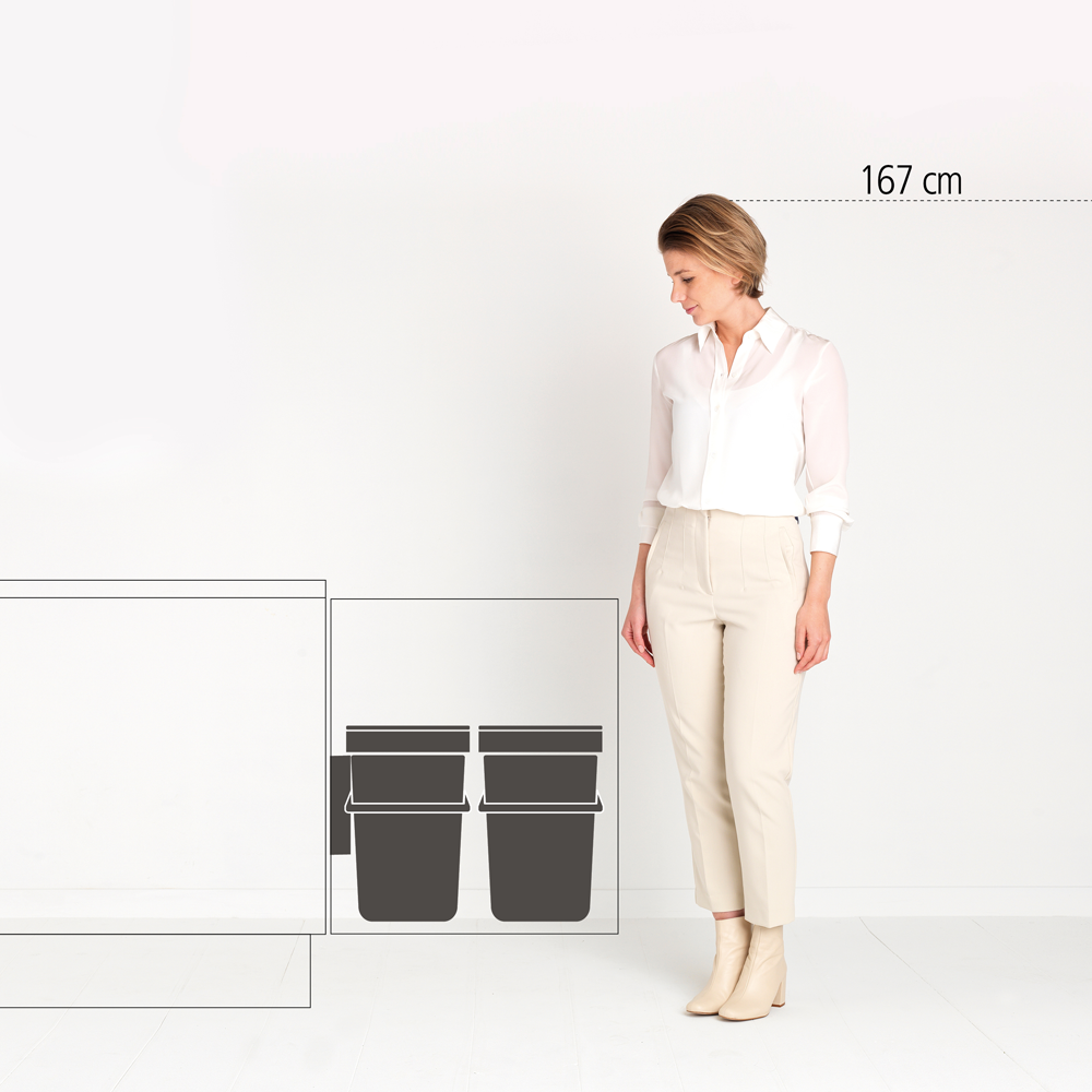 BASURERO BRABANTIA SORT & GO 2 X 16 LT MULTI - 6