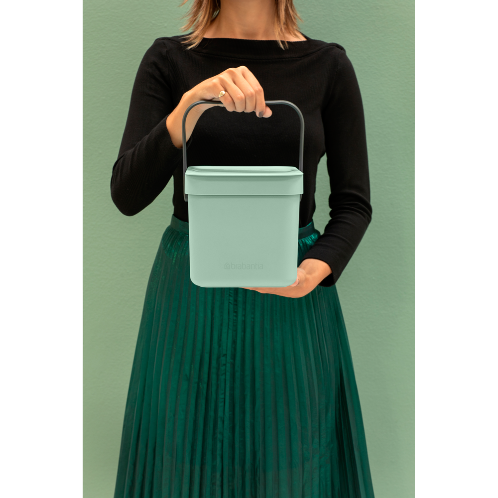 BASURERO BRABANTIA SORT & GO 3 LT JADE GREEN - 5