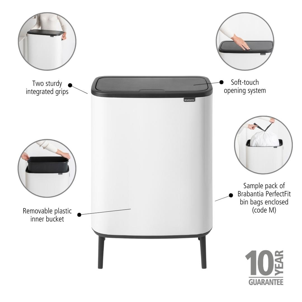 BASURERO BO TOUCH HI 60 LT WHITE - 6