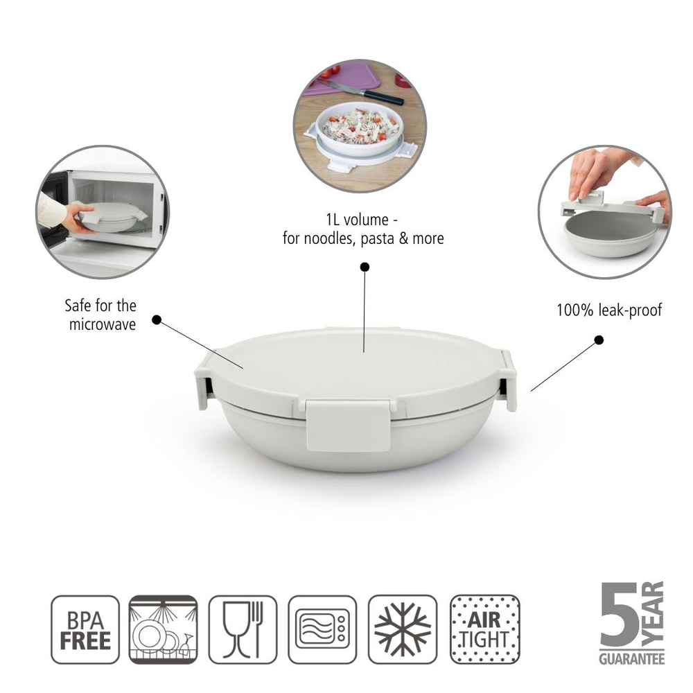 BOWL BRABANTIA ALMUERZO MAKE & TAKE 1 LT WHITE - 7
