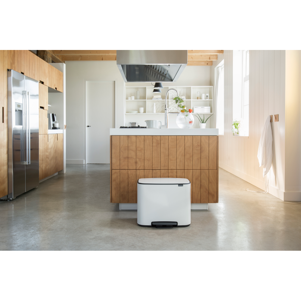 BASURERO BRABANTIA PEDAL BO 11 + 23 LT WHITE - 5