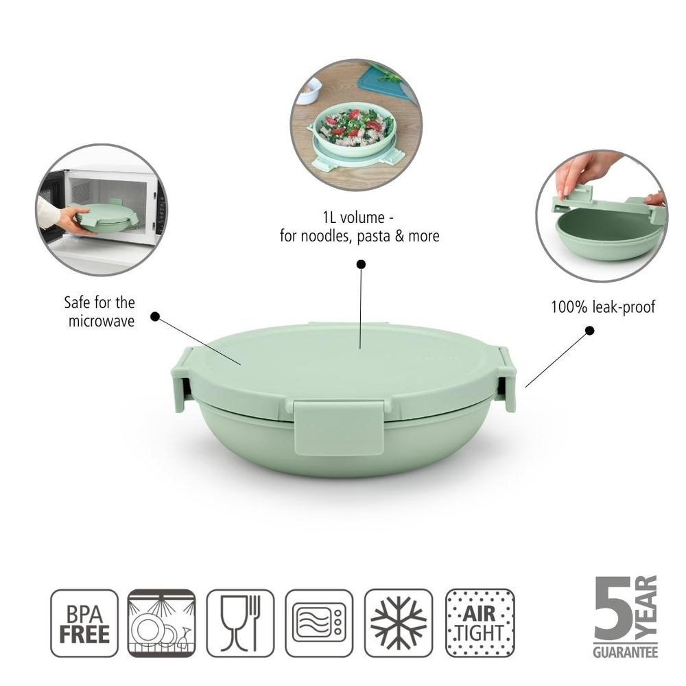 BOWL BRABANTIA ALMUERZO MAKE & TAKE 1 LT JADE GREEN - 7