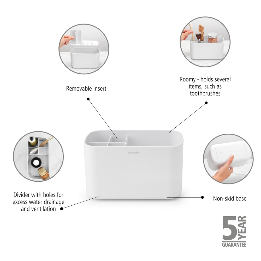 ORGANIZADOR BRABANTIA EL BAÑO RENEW WHITE - 6
