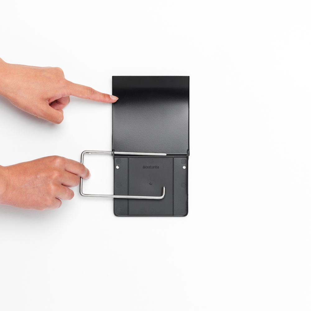 PORTA ROLLOS BRABANTIA PAPEL HIGIÉNICO RENEW MATT BLACK - 4