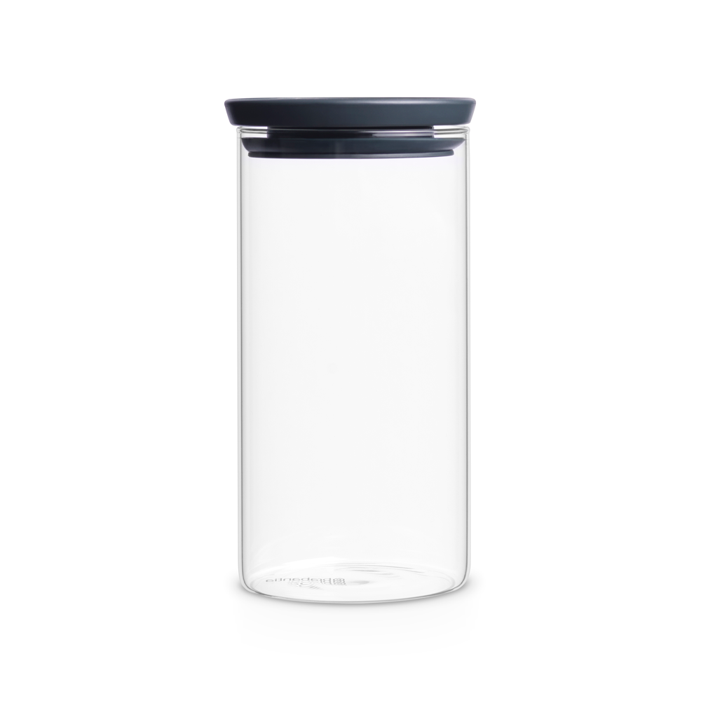 CONTENEDOR BRABANTIA VIDRIO APILABLE 1.1 LT DARK GREY - 1