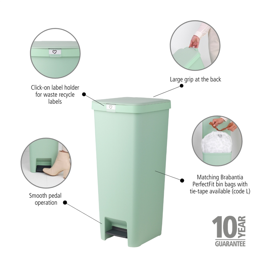 BASURERO DE PEDAL STEPUP 40 LT JADE GREEN - 7
