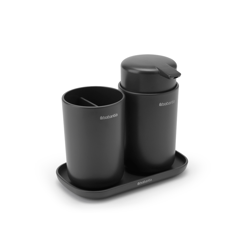 SET BRABANTIA ACCESORIOS EL BAÑO RENEW DARK GREY - 2