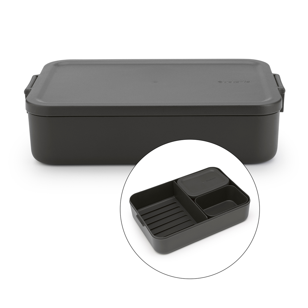 CONTENEDOR BRABANTIA ALMUERZO MAKE & TAKE BENTO GRANDE DARK GREY - 1