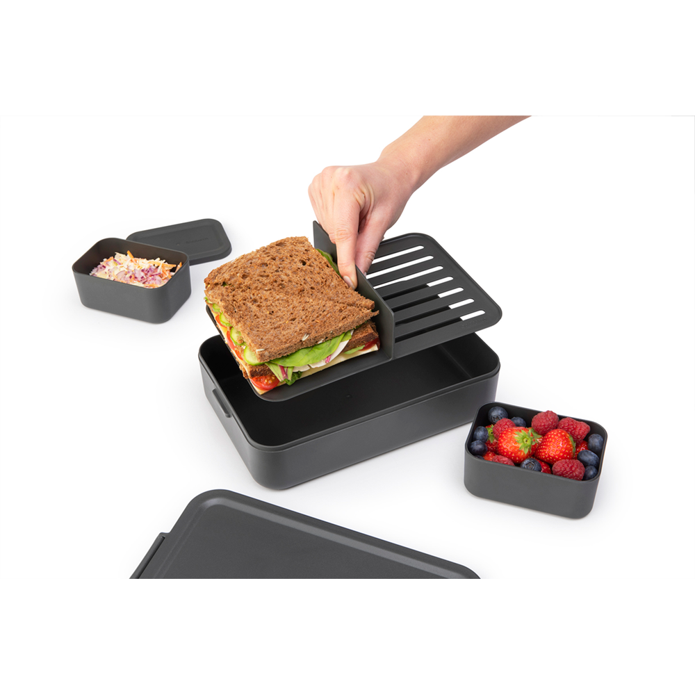 CONTENEDOR BRABANTIA ALMUERZO MAKE & TAKE BENTO GRANDE DARK GREY - 6