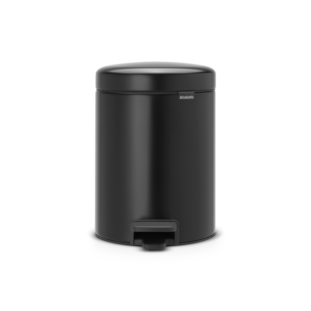 BASURERO BRABANTIA PEDAL NEWICON 5 LT MATT BLACK - 1