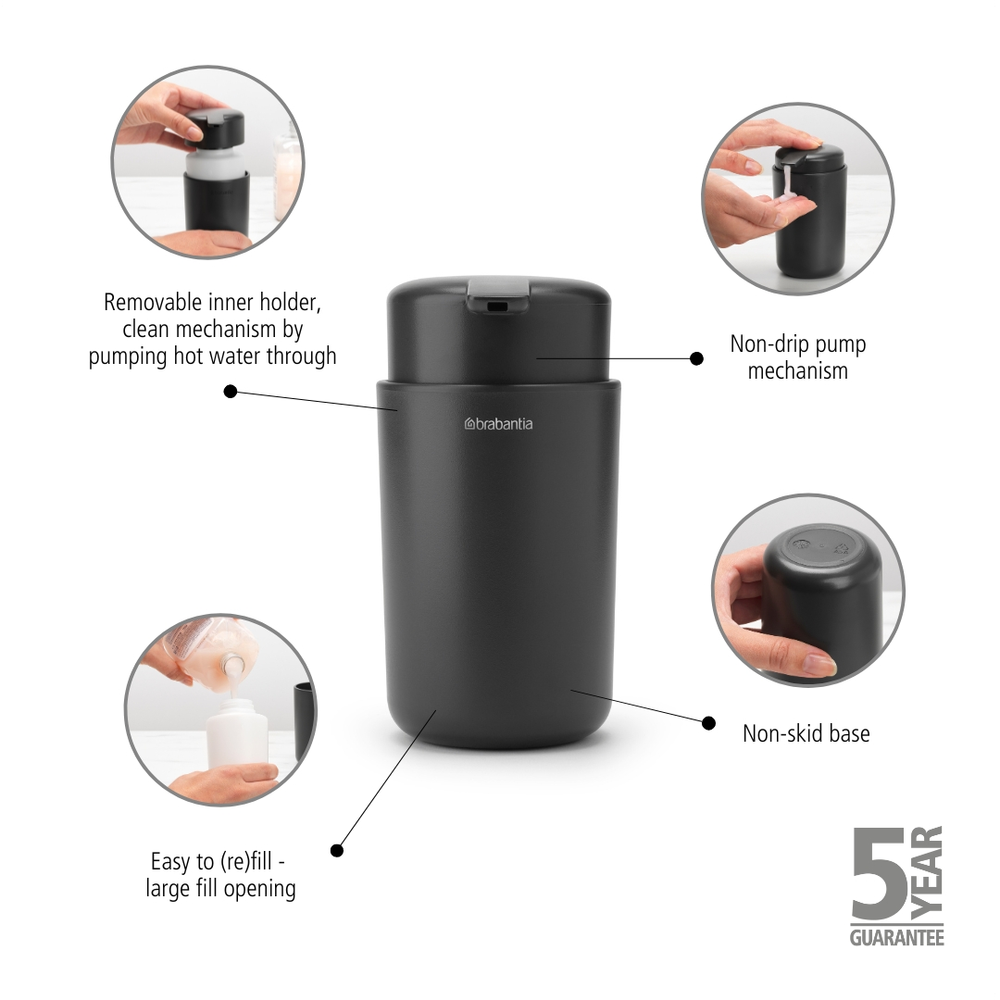 DISPENSADOR DE JABÓN RENEW DARK GREY - 6