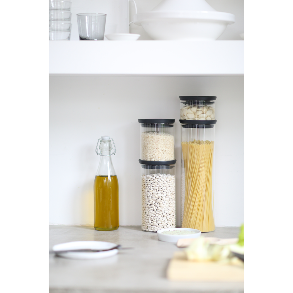 CONTENEDOR BRABANTIA VIDRIO APILABLE 1.9 LT DARK GREY - 3