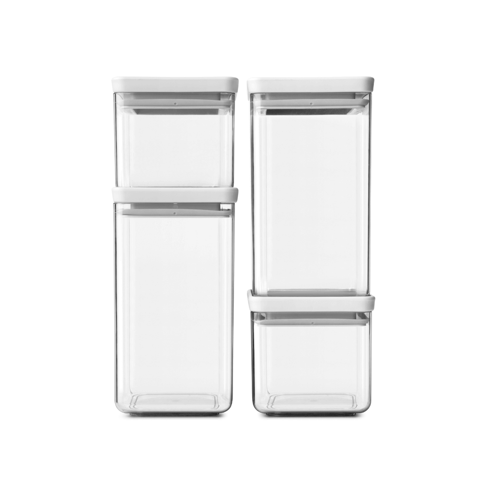 CONTENEDORE BRABANTIA JUEGO 4 CUADRADOS TASTY + WHITE - 1