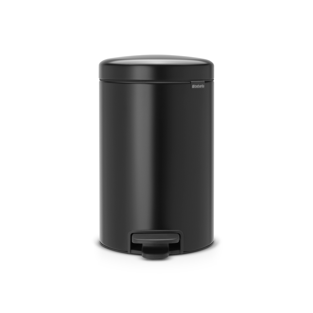 BASURERO BRABANTIA PEDAL NEWICON 12 LT MATT BLACK - 1